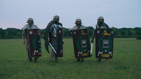 roman legionaries in reenactment