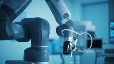 advanced robotic arm manipulating precision tools in a modern surgical environment showcasing cutting-edge technology for enhanced medical procedures