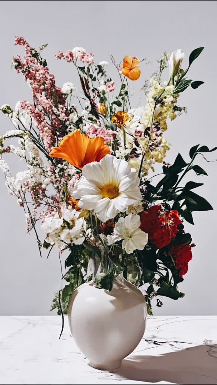 hermoso ramo de flores mixtas en un jarrón