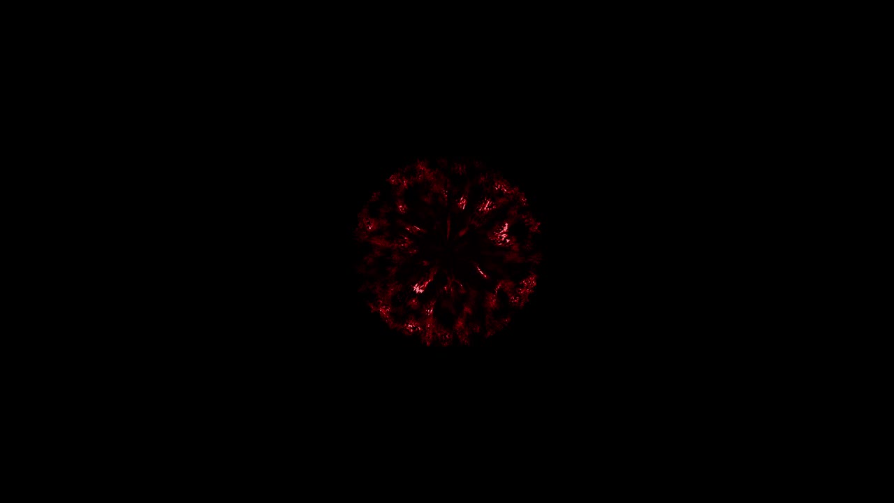 A red crystalline energy form explodes and emits a powerful shockwave. Abstract animation for sci-fi, fantasy, or technology concepts. Seamless loop