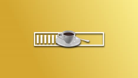 3d coffee cup moving along a loading bar