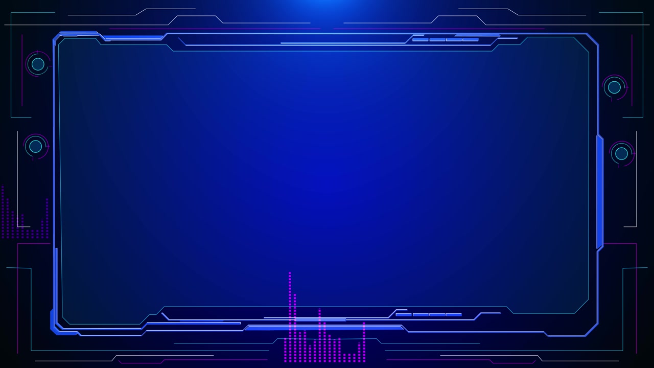 Blue futuristic hud frame background offers copy space interface borders sci fi details modern tech
