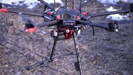 drone on the ground in winter