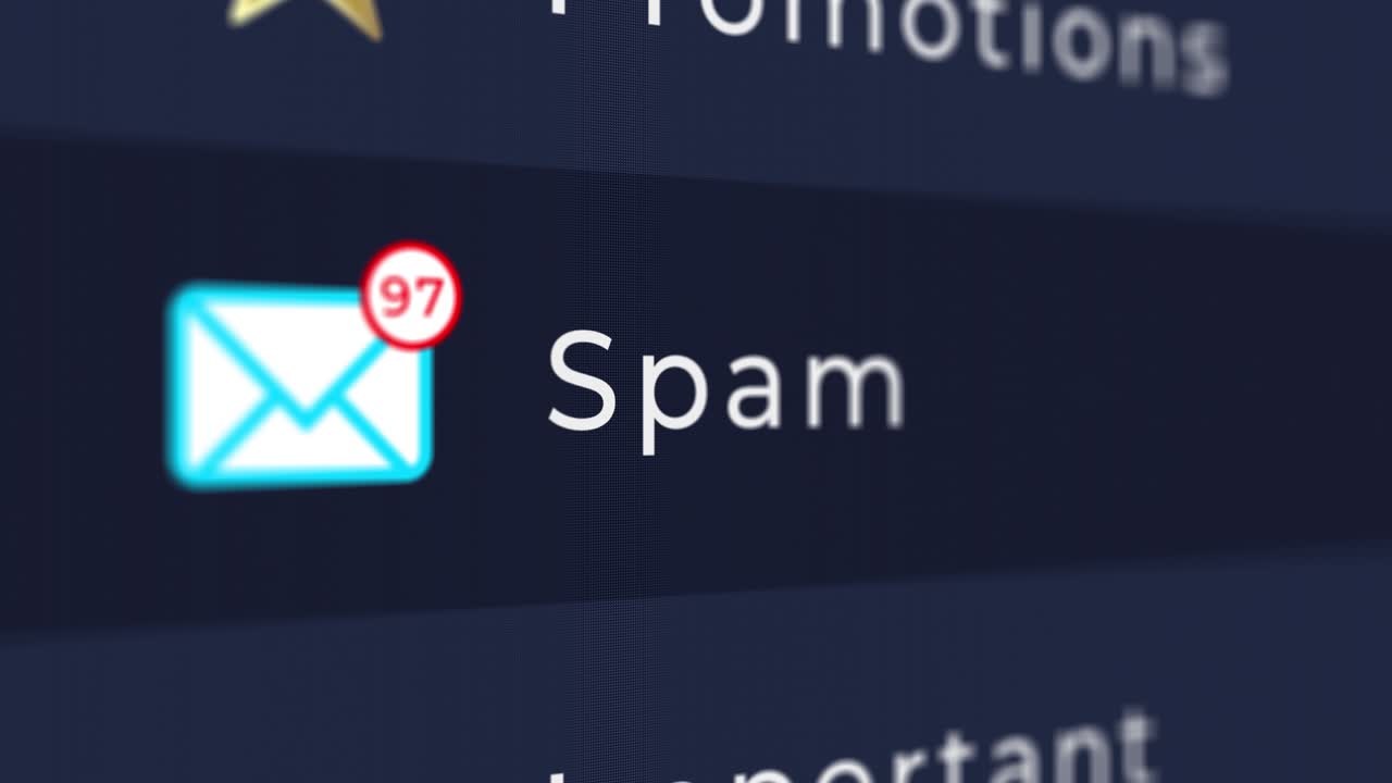 Spam mail with animated counting numbers mouse click background spam mail counting numbers mouse