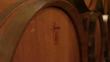 wine barrels with sylvain reserve logo
