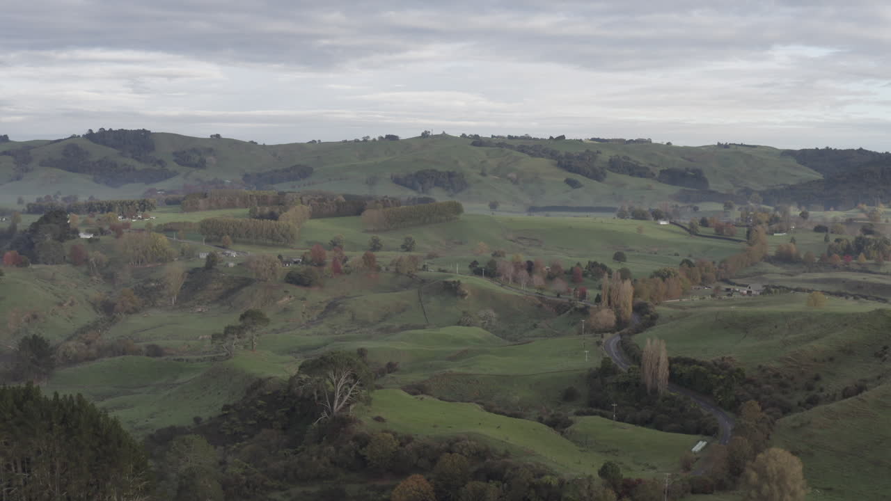 fotografía aérea de un avión no tripulado del campo alrededor de matamata, isla del norte, nueva zelanda