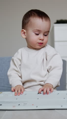 baby playing with keyboard