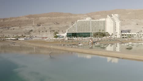 dead sea resort hotel aerial view