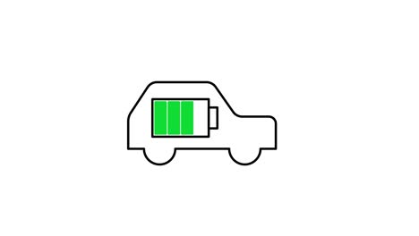 electric car battery charging motion graphic icon. battery percentage indicator.