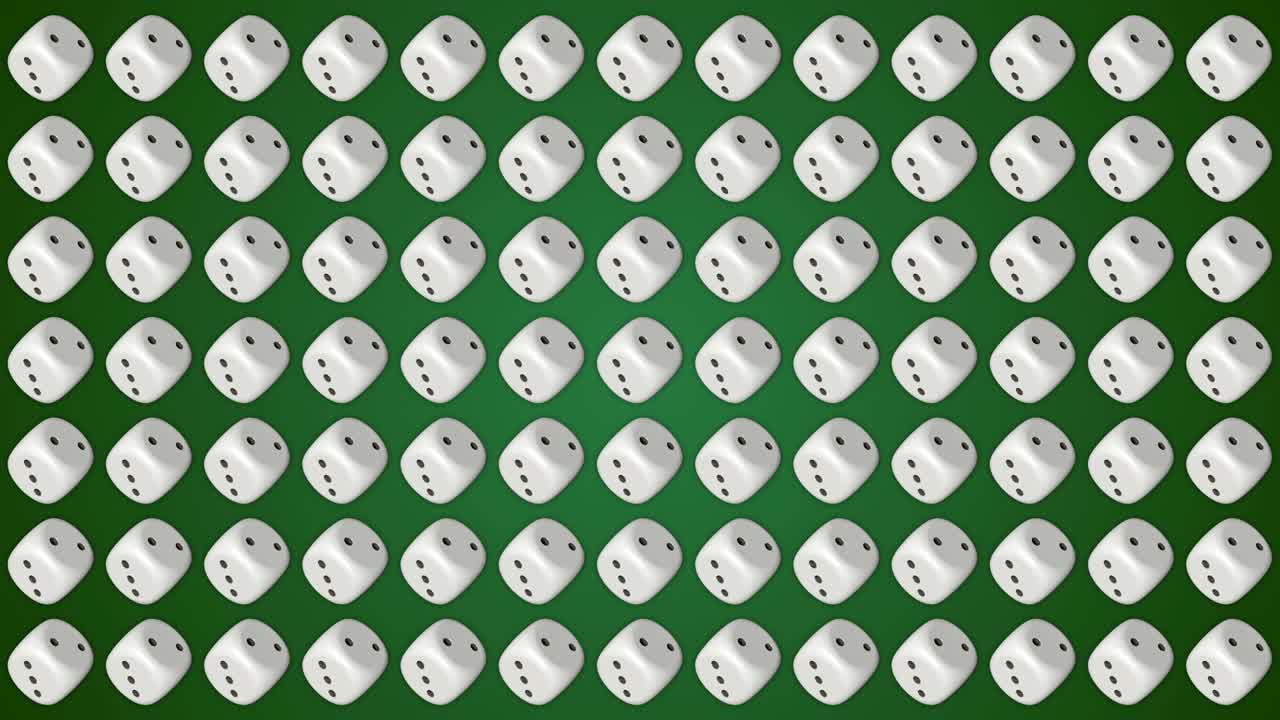 Dice cubes casino gambling green background