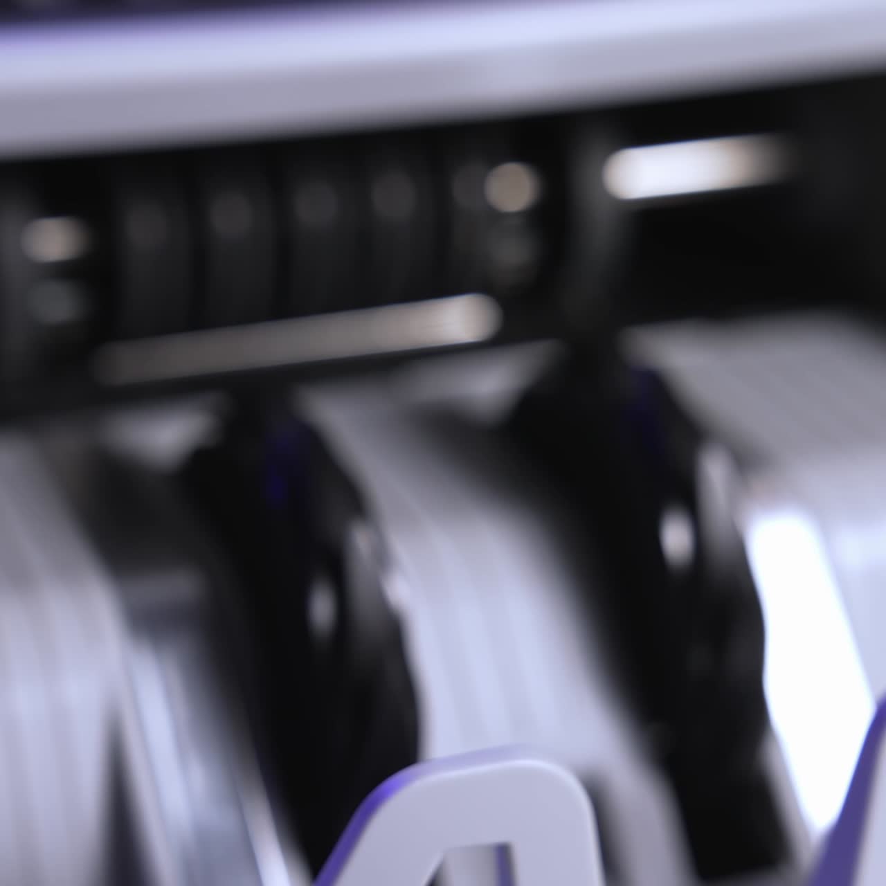 Bank cash counter machine with a lot of dollars. Finance business money counting. Cropped view. Money concept