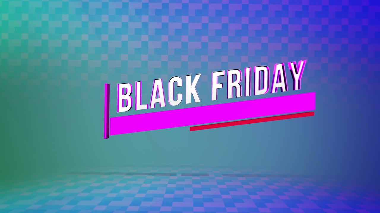 texto moderno de viernes negro en degradado azul con cuadrados