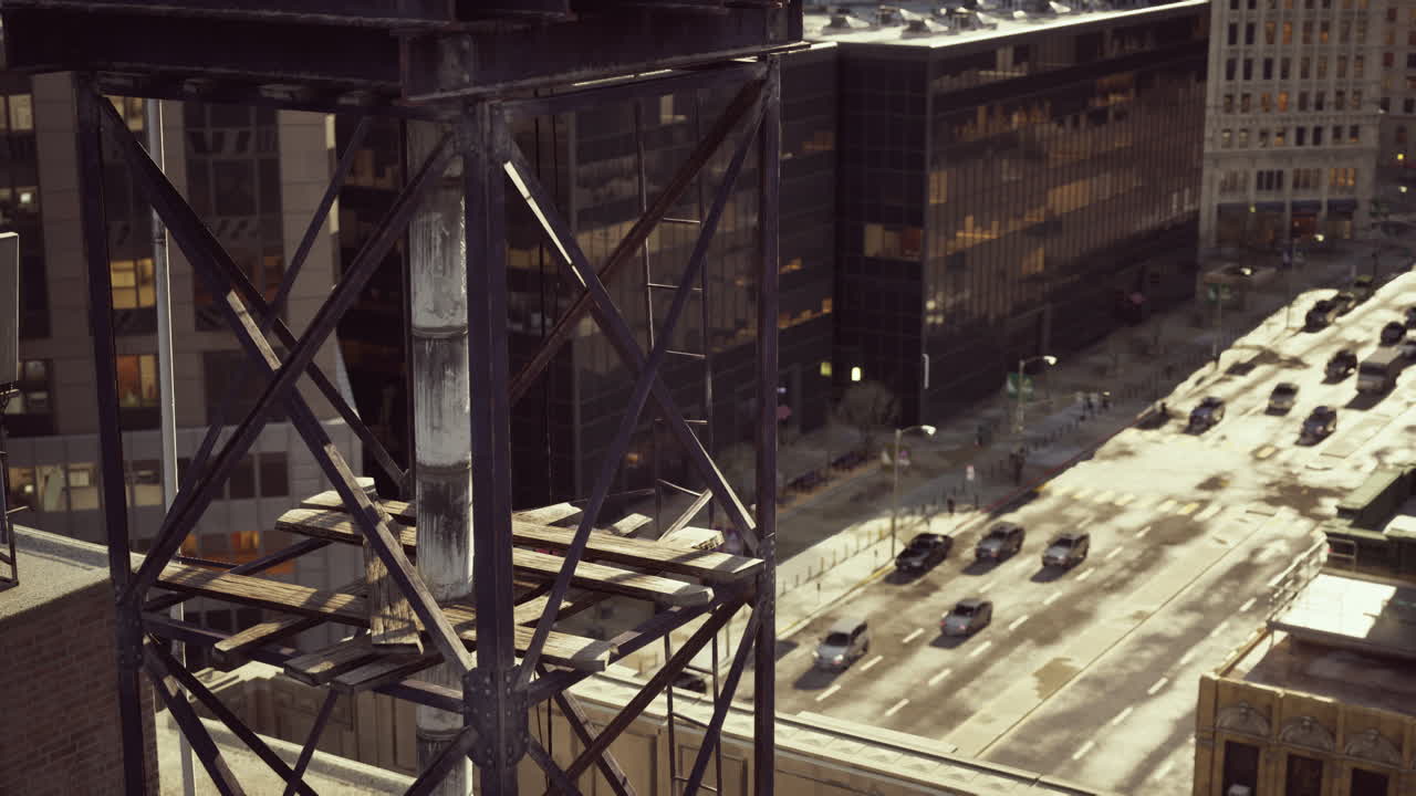 높은 건물 을 가진 도시 의 공중 전망