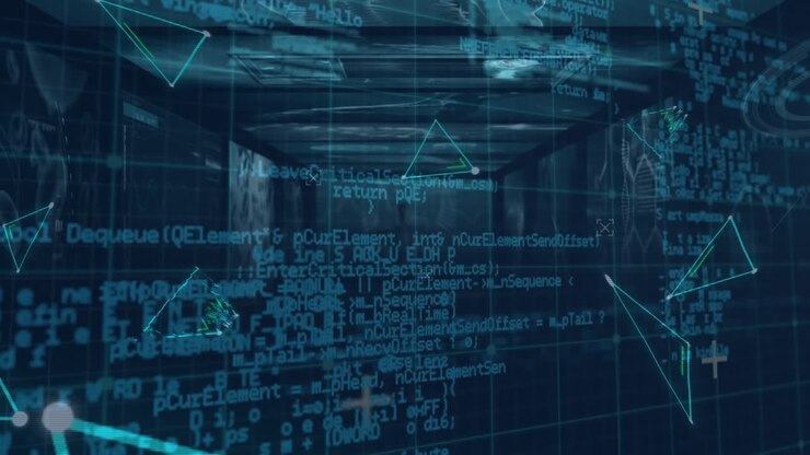 Animation of triangles and data processing over grid