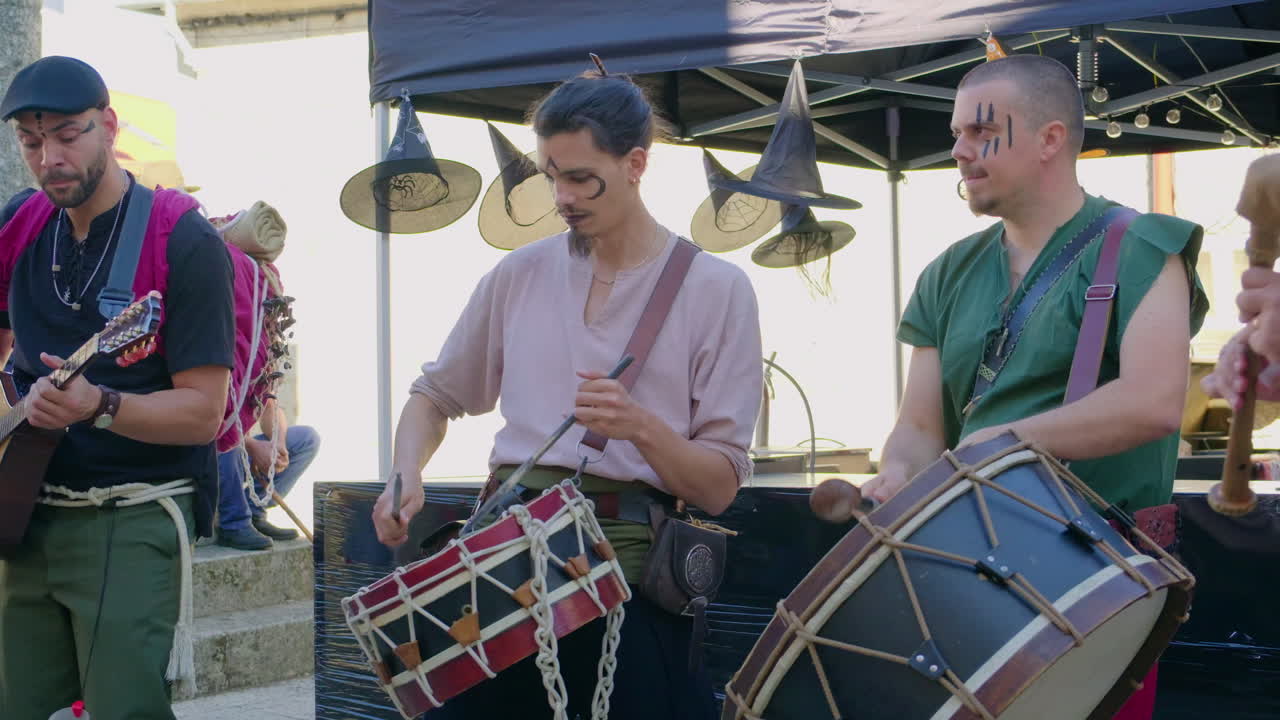 montalegre 13 september 2024 friday the 13th musicians playing medieval music in the village