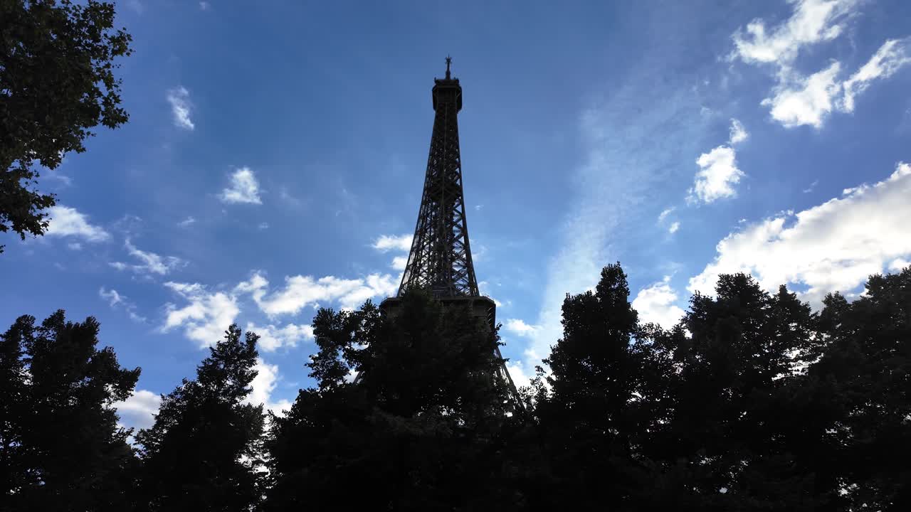 Eiffel Tower iron structure Paris France touristic landmark attraction, day time