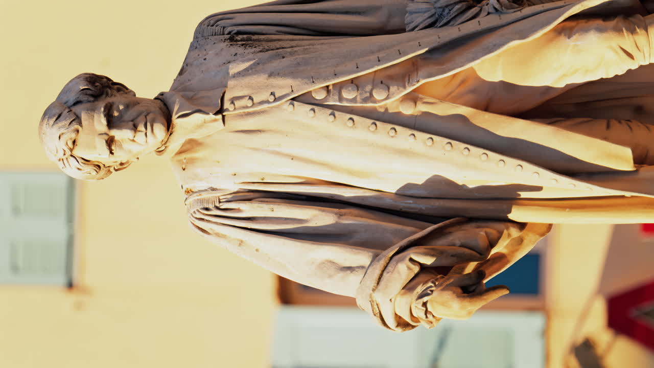 View of the Lord Brougham Statue on the street in daylight in Cannes, France
