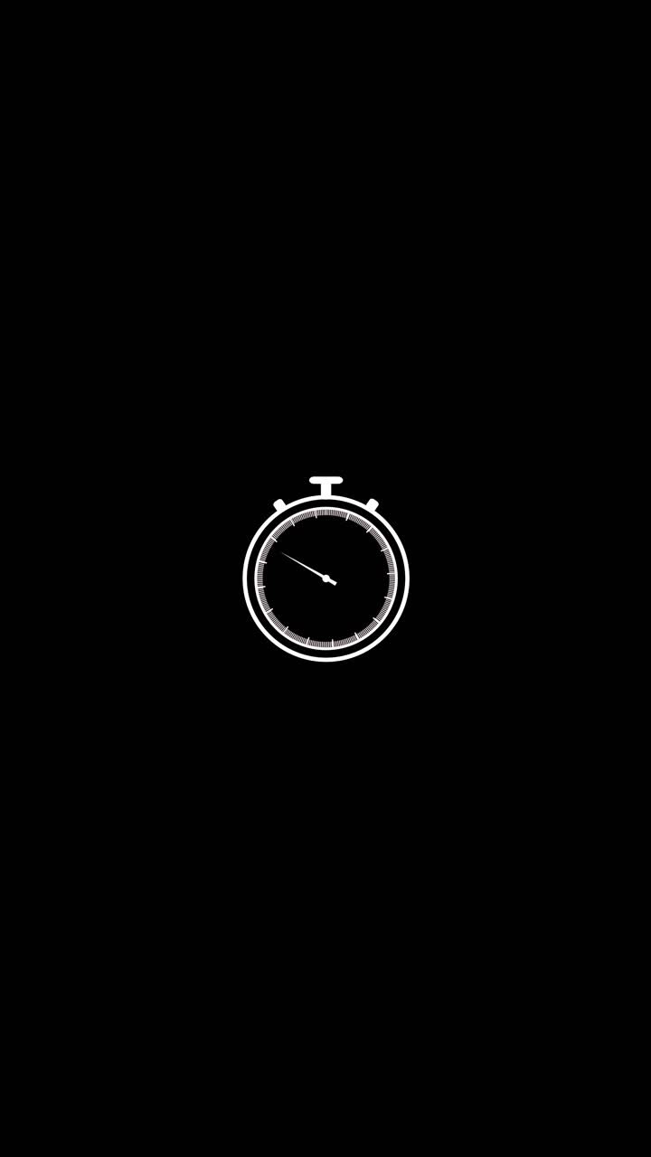 Timer icon glowing on black background for precision measurement use of time countdown animation