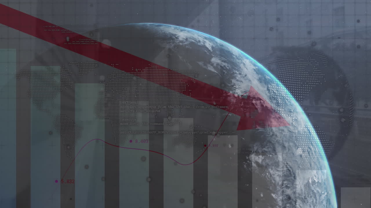 전 세계 데이터 프로세싱의 애니메이션