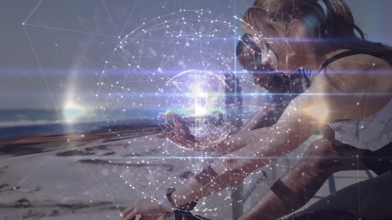 밖에서  ⁇ 을  ⁇ 는 연결의 지구의 애니메이션