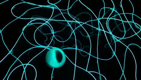 reflejo de un patrón de textura abstracta con luz en una bola de cristal