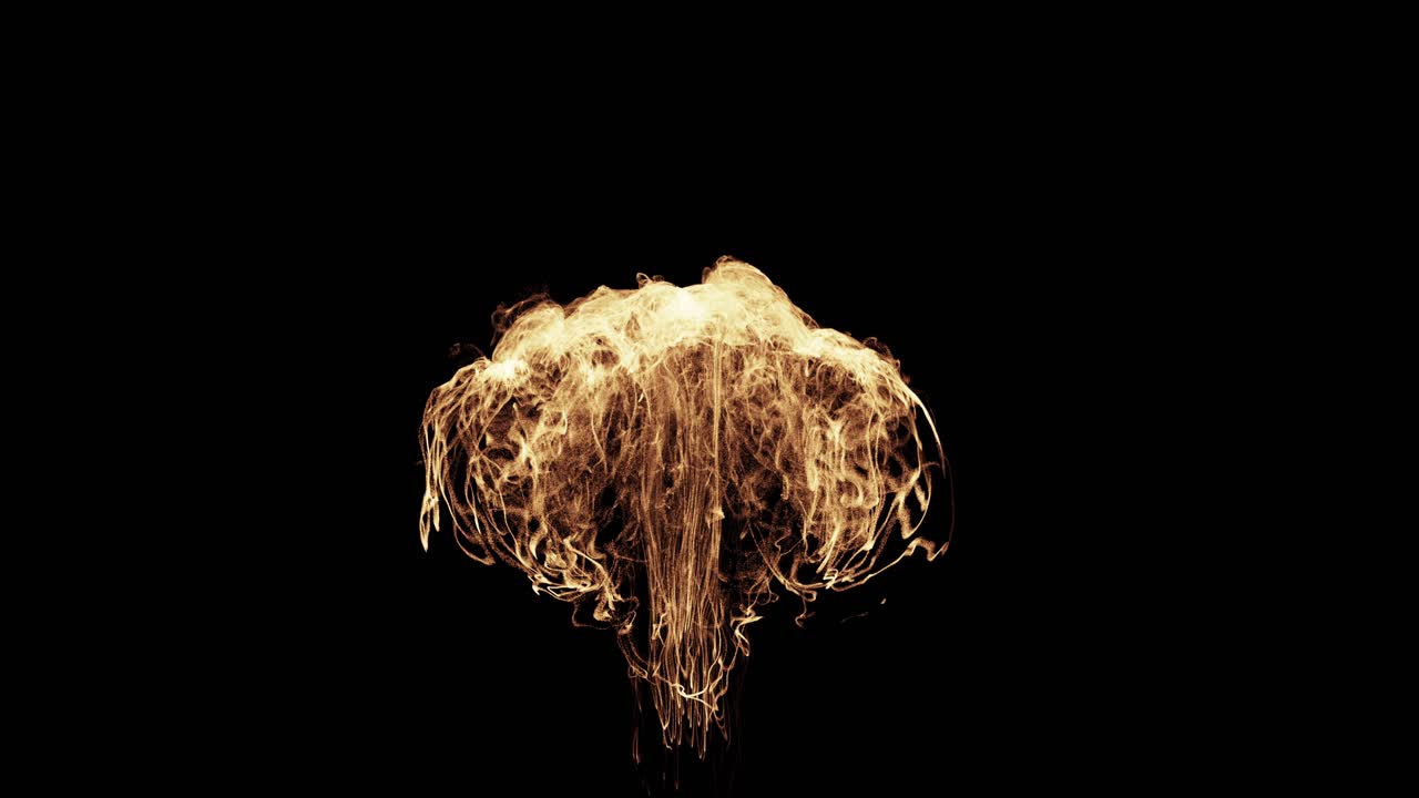 Abstract Fiery Particle Burst on Black Background