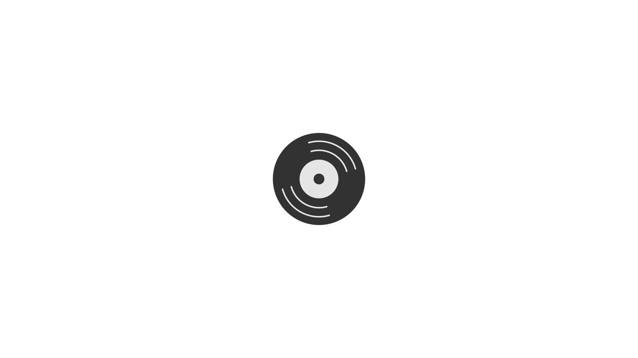 Animated Vinyl Record Icon Spinning on White Background