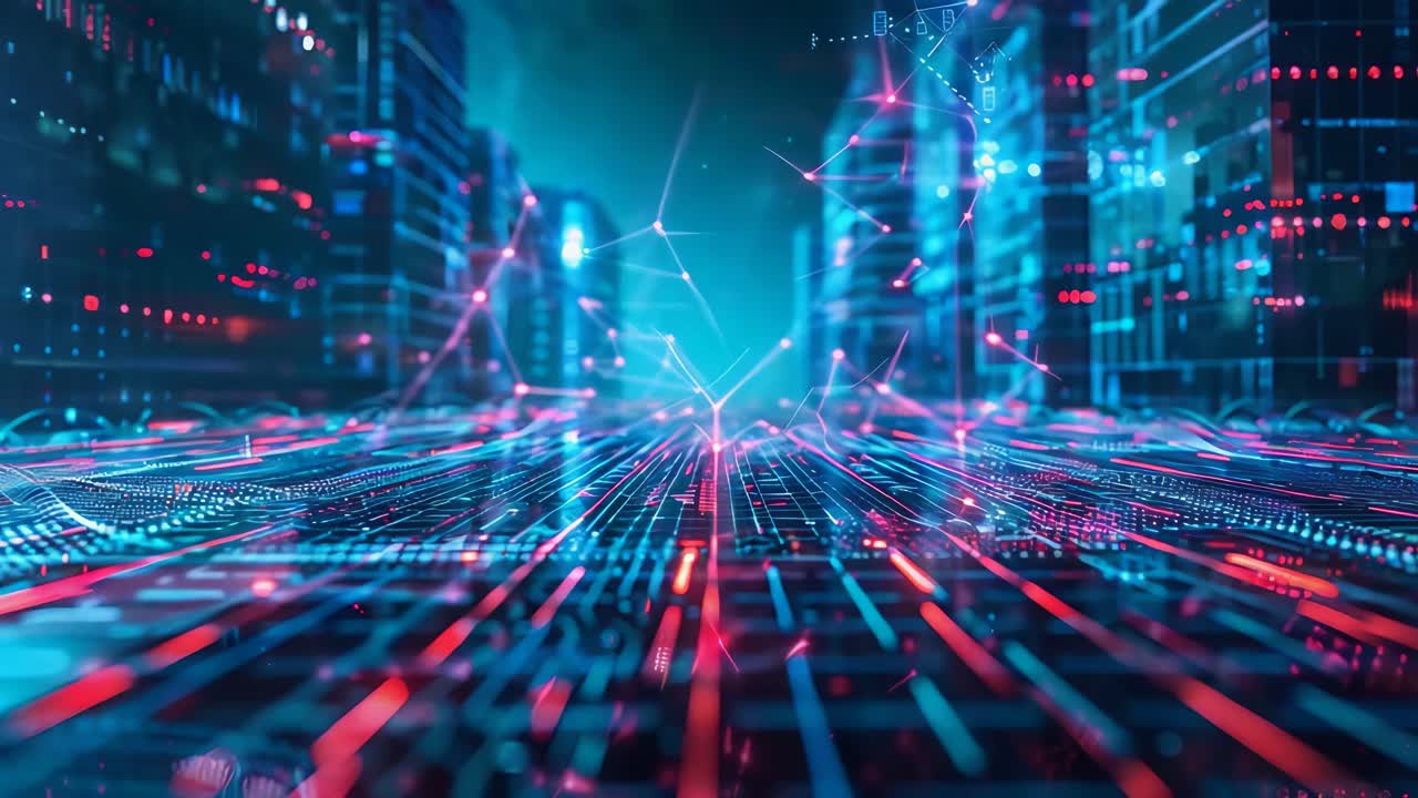 paisaje urbano de neón futurista