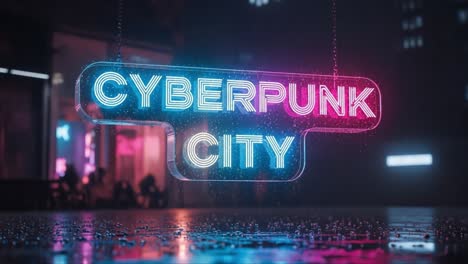 a captivating glimpse of a neon-illuminated cyberpunk cityscape bathed in rain, where futuristic aesthetics meet urban charm in a vibrant atmosphere