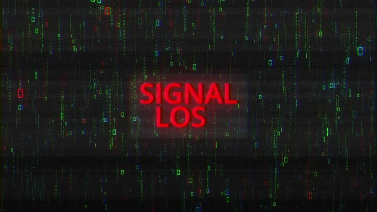 Signalverlust – digitaler Glitch-Effekt, digitales Pixelrauschen, Glitch-Fehler, Rauscheffekt im Hintergrund