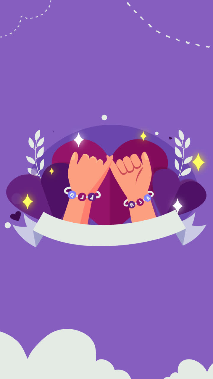 Motion Graphic of Flat background for international friendship day celebration