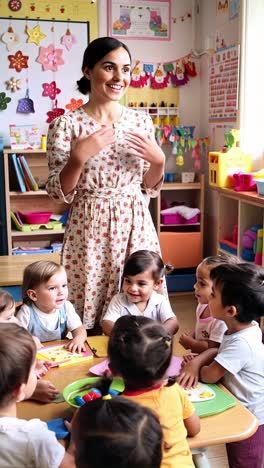 preschool children learning and playing