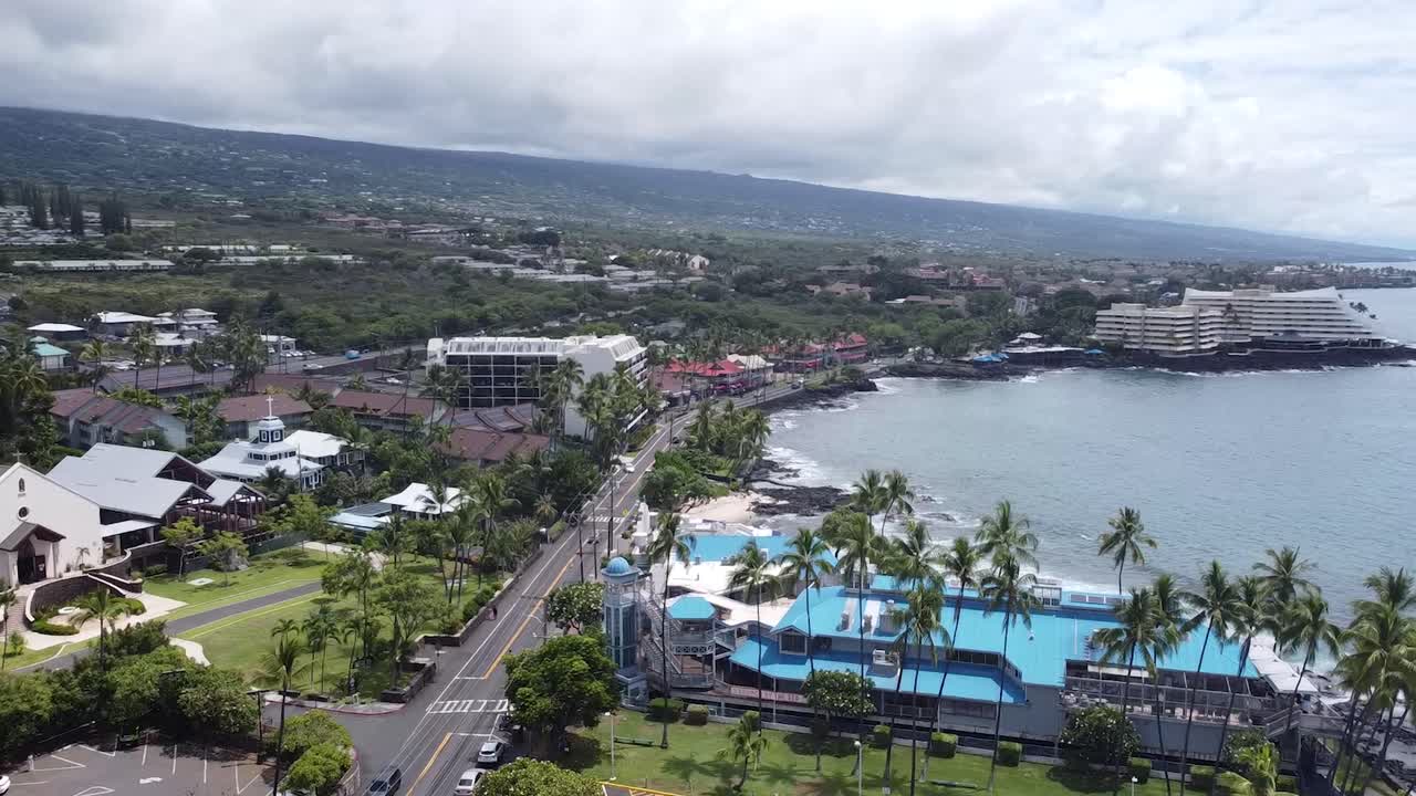 Vista aerea della costa di Kona, Hawaii
