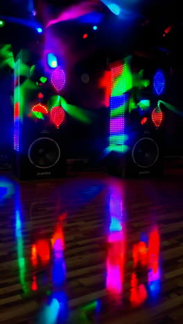 colorful led zumba speakers at a night event