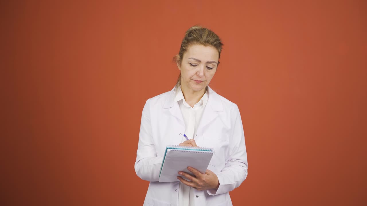 el médico psiquiatra tomando notas.