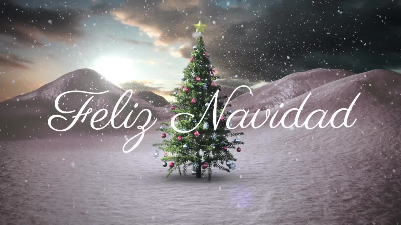 animación de felix navidad felicitaciones de navidad sobre el árbol de navidad