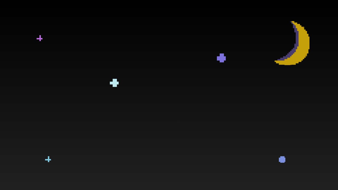 Simple And Cute 8-Bit Game-style Night Sky Animation