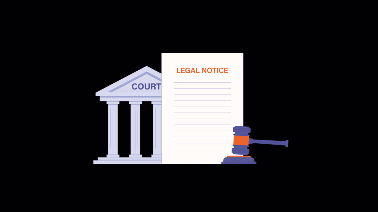 Court Building, Legal Notice, and Gavel Animation