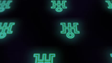 Pulsing-neon-green-Japan-icon-pattern