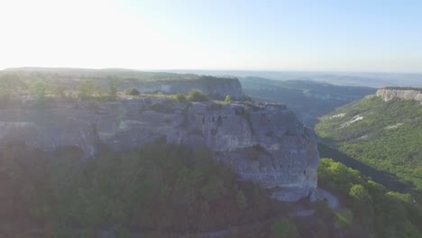 aerial view of mountainous valley