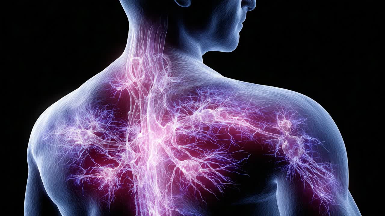 Exploring the Intricate Nervous System: A Captivating Visual Representation of Neural Paths in the Human Body Revealing Dynamic Energy Flow