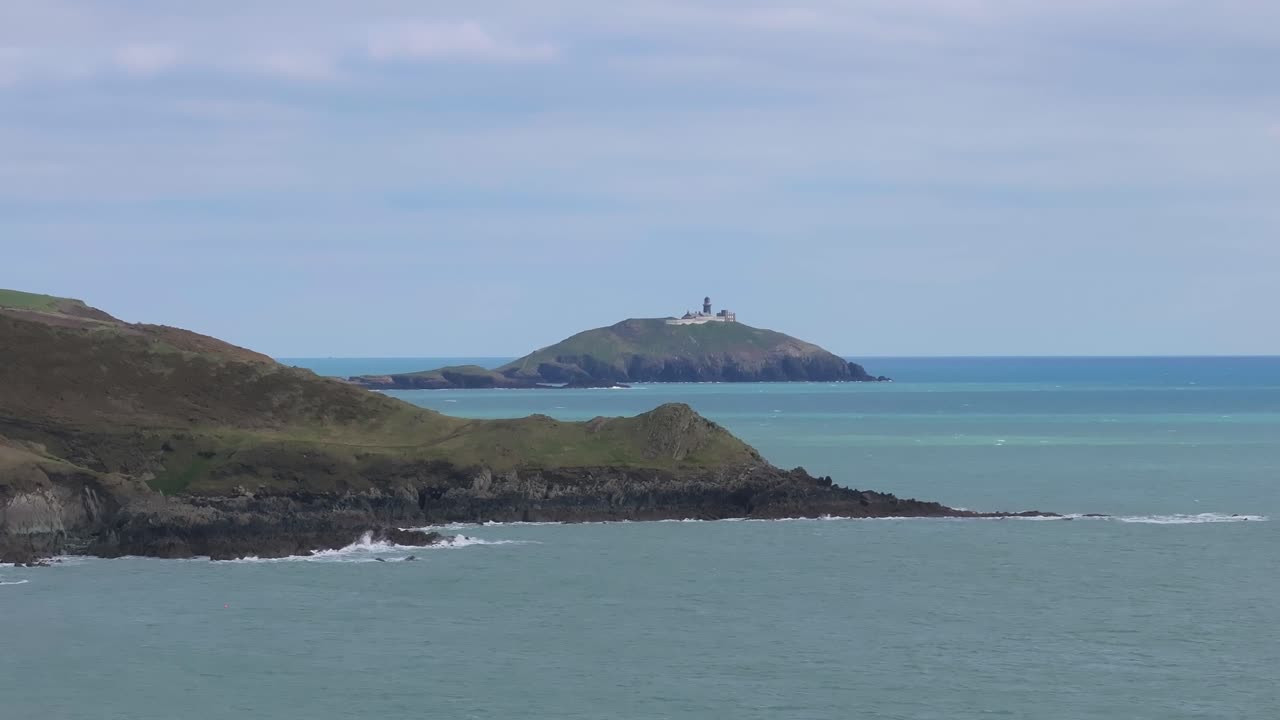 4K Aerial footage capturing the dramatic Ballycotton Lighthouse off the coast of East Cork - Ireland_05.1