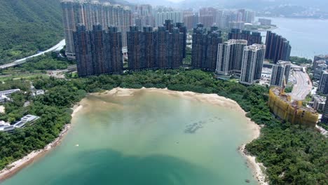 香港馬上山海星灣天際線的空中景色