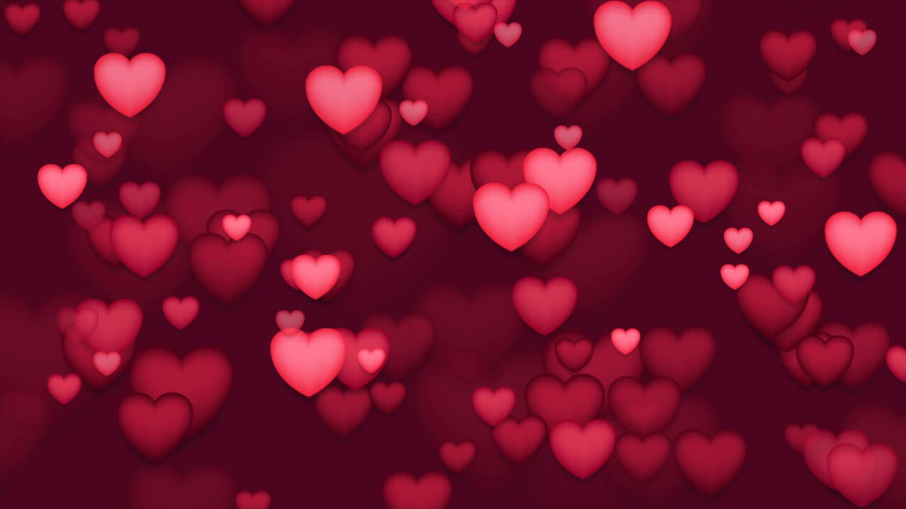 corazones rojos y rosados abstractos día de san valentín fondo de movimiento