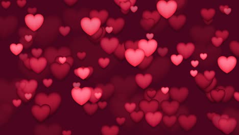 red and pink hearts abstract st valentines day motion background