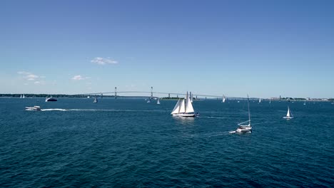 sailboats entering and leaving mt