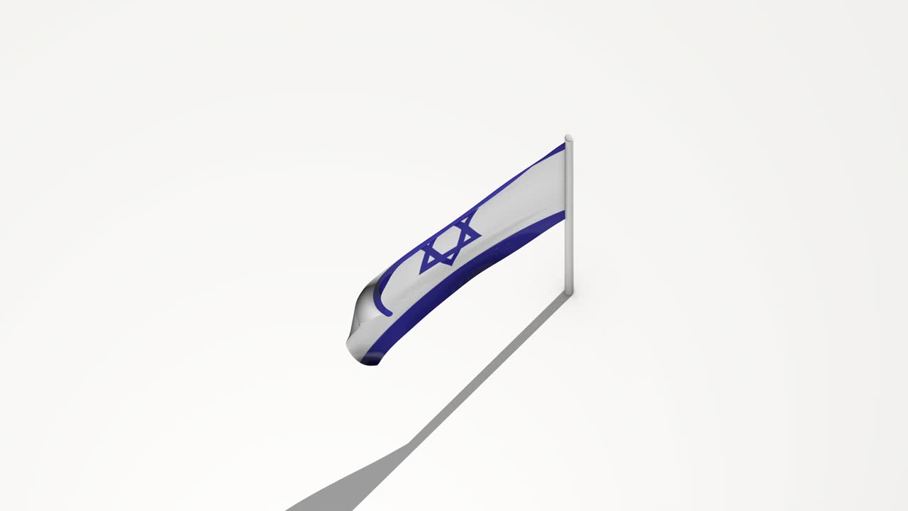 The minimalistic flag of the State of Israel. 3d rendering, 3d illustration.