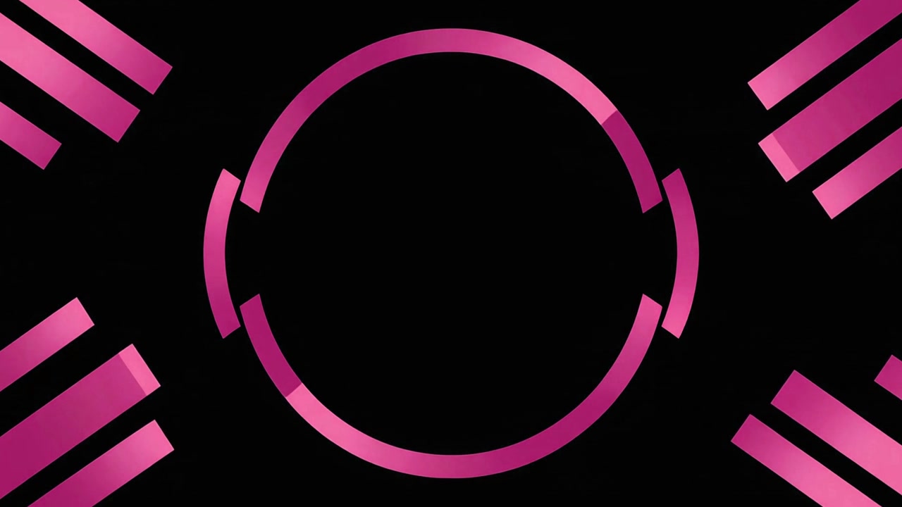 Abstract Pink Circular Graphic Animation on Black Background