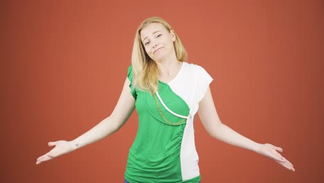 Woman-looking-at-camera-with-a-negative-expression.