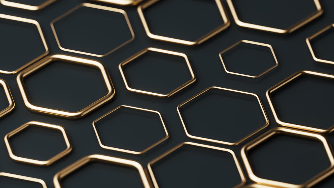Metallic hexagon structure pattern background, 3d rendering